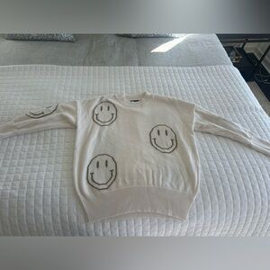 Miou Muse Smiley Face Sweater in Cream excellent condition worn a few times